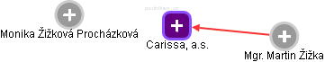 Carissa, a.s. - náhled vizuálního zobrazení vztahů obchodního rejstříku