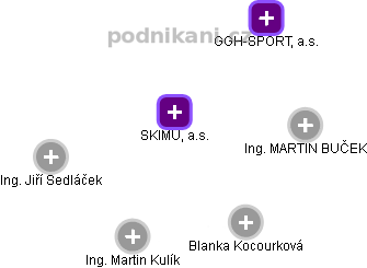 SKIMU, a.s. - náhled vizuálního zobrazení vztahů obchodního rejstříku