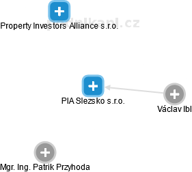 PIA Slezsko s.r.o. - náhled vizuálního zobrazení vztahů obchodního rejstříku