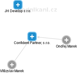 Confident Partner, s.r.o. - náhled vizuálního zobrazení vztahů obchodního rejstříku