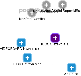 IGCS Slezsko a.s. - náhled vizuálního zobrazení vztahů obchodního rejstříku