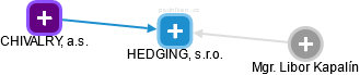 HEDGING, s.r.o. - náhled vizuálního zobrazení vztahů obchodního rejstříku