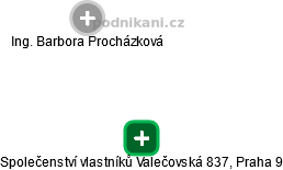 Společenství vlastníků Valečovská 837, Praha 9 - náhled vizuálního zobrazení vztahů obchodního rejstříku