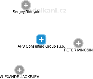 APS Consulting Group s.r.o. - náhled vizuálního zobrazení vztahů obchodního rejstříku