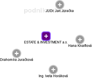 ESTATE & INVESTMENT a.s. - náhled vizuálního zobrazení vztahů obchodního rejstříku
