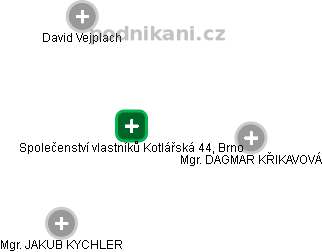 Společenství vlastníků Kotlářská 44, Brno - náhled vizuálního zobrazení vztahů obchodního rejstříku