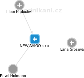 NEW AMIGO s.r.o. - náhled vizuálního zobrazení vztahů obchodního rejstříku