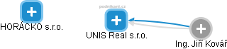UNIS Real s.r.o. - náhled vizuálního zobrazení vztahů obchodního rejstříku