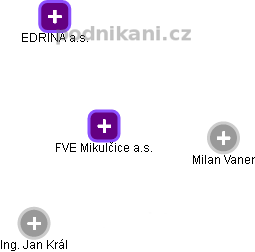 FVE Mikulčice a.s. - náhled vizuálního zobrazení vztahů obchodního rejstříku