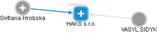 HAKS s.r.o. - náhled vizuálního zobrazení vztahů obchodního rejstříku