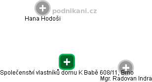 Společenství vlastníků domu K Babě 608/11, Brno - náhled vizuálního zobrazení vztahů obchodního rejstříku