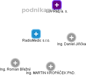 RadioMedic s.r.o. - náhled vizuálního zobrazení vztahů obchodního rejstříku