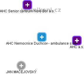 AHC Nemocnice Duchcov - ambulance s.r.o. - náhled vizuálního zobrazení vztahů obchodního rejstříku