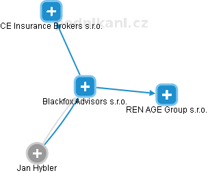 Blackfox Advisors s.r.o. - náhled vizuálního zobrazení vztahů obchodního rejstříku