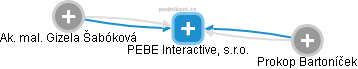 PEBE Interactive, s.r.o. - náhled vizuálního zobrazení vztahů obchodního rejstříku