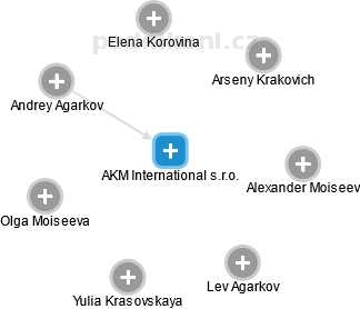 AKM International s.r.o. - náhled vizuálního zobrazení vztahů obchodního rejstříku