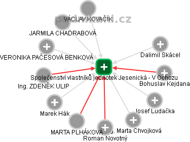 Společenství vlastníků jednotek Jesenická - V Ochozu - náhled vizuálního zobrazení vztahů obchodního rejstříku