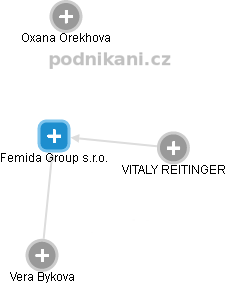Femida Group s.r.o. - náhled vizuálního zobrazení vztahů obchodního rejstříku