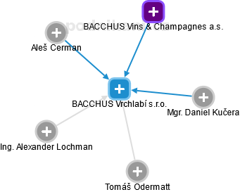 BACCHUS Vrchlabí s.r.o. - náhled vizuálního zobrazení vztahů obchodního rejstříku
