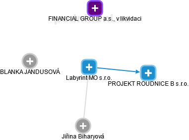Labyrint MO s.r.o. - náhled vizuálního zobrazení vztahů obchodního rejstříku