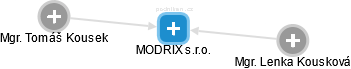 MODRIX s.r.o. - náhled vizuálního zobrazení vztahů obchodního rejstříku