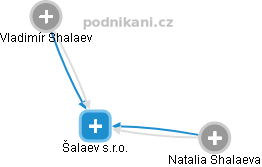 Šalaev s.r.o. - náhled vizuálního zobrazení vztahů obchodního rejstříku