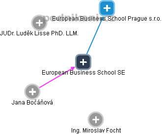 European Business School SE - náhled vizuálního zobrazení vztahů obchodního rejstříku