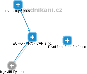 EURO - PROFICAR s.r.o. - náhled vizuálního zobrazení vztahů obchodního rejstříku