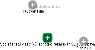 Společenství vlastníků jednotek Pekařská 156/105, Opava - náhled vizuálního zobrazení vztahů obchodního rejstříku