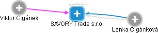 SAVORY Trade s.r.o. - náhled vizuálního zobrazení vztahů obchodního rejstříku
