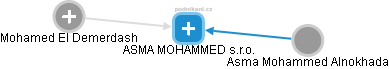 ASMA MOHAMMED s.r.o. - náhled vizuálního zobrazení vztahů obchodního rejstříku