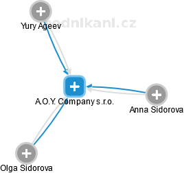 A.O.Y. Company s.r.o. - náhled vizuálního zobrazení vztahů obchodního rejstříku