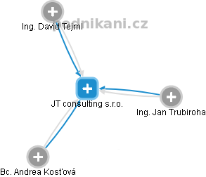 JT consulting s.r.o. - náhled vizuálního zobrazení vztahů obchodního rejstříku