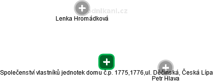 Společenství vlastníků jednotek domu č.p. 1775,1776,ul. Děčínská, Česká Lípa - náhled vizuálního zobrazení vztahů obchodního rejstříku