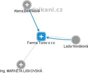 Farma Turov s.r.o. - náhled vizuálního zobrazení vztahů obchodního rejstříku