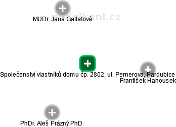 Společenství vlastníků domu čp. 2802, ul. Pernerova, Pardubice - náhled vizuálního zobrazení vztahů obchodního rejstříku