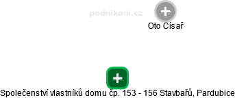 Společenství vlastníků domu čp. 153 - 156 Stavbařů, Pardubice - náhled vizuálního zobrazení vztahů obchodního rejstříku