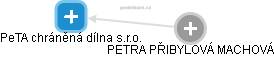 PeTA chráněná dílna s.r.o. - náhled vizuálního zobrazení vztahů obchodního rejstříku