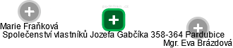 Společenství vlastníků Jozefa Gabčíka 358-364 Pardubice - náhled vizuálního zobrazení vztahů obchodního rejstříku