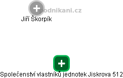 Společenství vlastníků jednotek Jiskrova 512 - náhled vizuálního zobrazení vztahů obchodního rejstříku