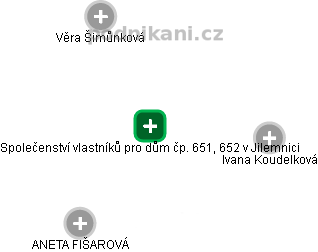 Společenství vlastníků pro dům čp. 651, 652 v Jilemnici - náhled vizuálního zobrazení vztahů obchodního rejstříku
