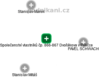 Společenství vlastníků čp. 866-867 Dvořákova v Poličce - náhled vizuálního zobrazení vztahů obchodního rejstříku