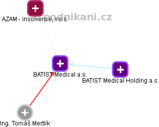 BATIST Medical a.s. - náhled vizuálního zobrazení vztahů obchodního rejstříku