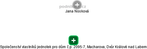 Společenství vlastníků jednotek pro dům č.p. 2095-7, Macharova, Dvůr Králové nad Labem - náhled vizuálního zobrazení vztahů obchodního rejstříku