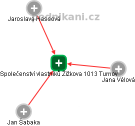 Společenství vlastníků Žižkova 1013 Turnov - náhled vizuálního zobrazení vztahů obchodního rejstříku