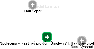 Společenství vlastníků pro dům Šmolovy 74, Havlíčkův Brod - náhled vizuálního zobrazení vztahů obchodního rejstříku