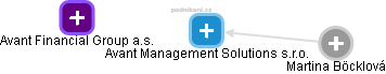 Avant Management Solutions s.r.o. - náhled vizuálního zobrazení vztahů obchodního rejstříku