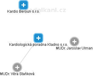 Kardiologická poradna Kladno s.r.o. - náhled vizuálního zobrazení vztahů obchodního rejstříku