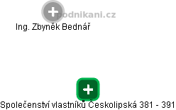 Společenství vlastníků Českolipská 381 - 391 - náhled vizuálního zobrazení vztahů obchodního rejstříku