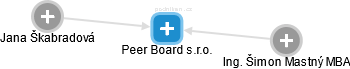 Peer Board s.r.o. - náhled vizuálního zobrazení vztahů obchodního rejstříku